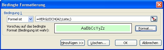bedingte Formatierung